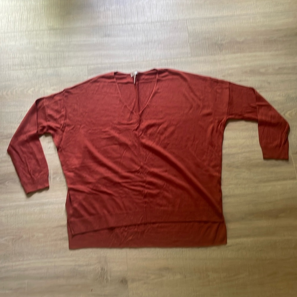 Leith - lightweight v neck sweater - L